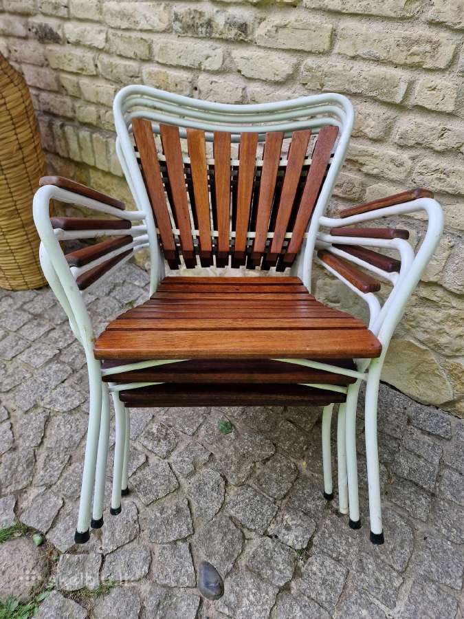 Vintažinės mid century tikmedžio terasos kėdės - nuotraukos Nr. 2