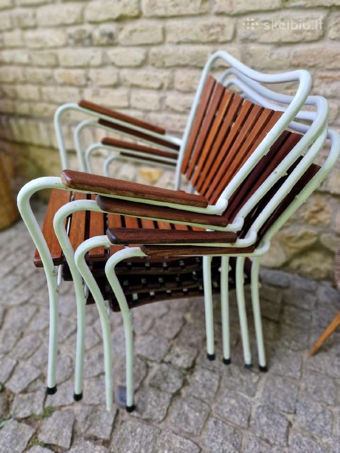 Vintažinės mid century tikmedžio terasos kėdės - nuotraukos Nr. 28