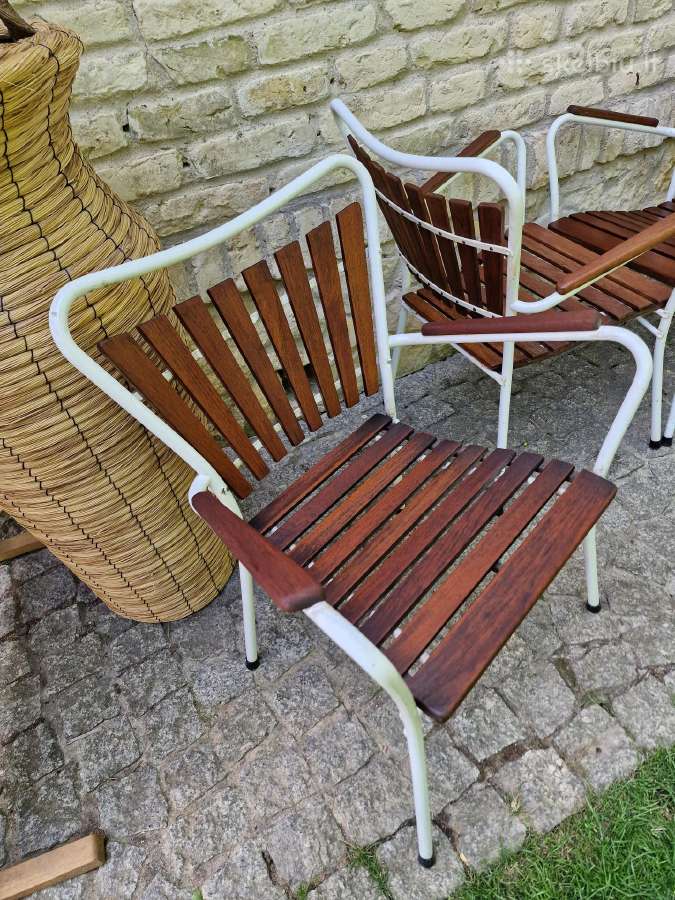Vintažinės mid century tikmedžio terasos kėdės - nuotraukos Nr. 31