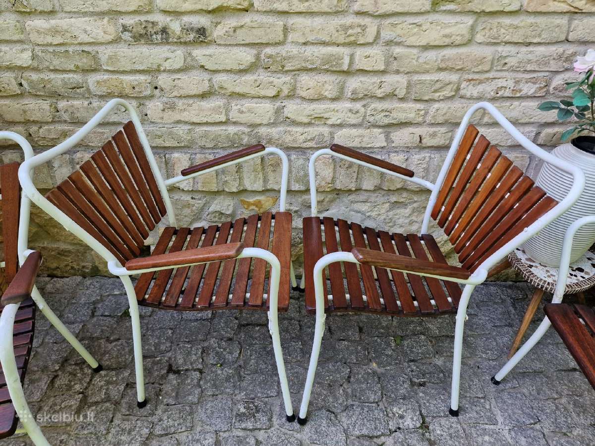 Vintažinės mid century tikmedžio terasos kėdės - nuotraukos Nr. 33