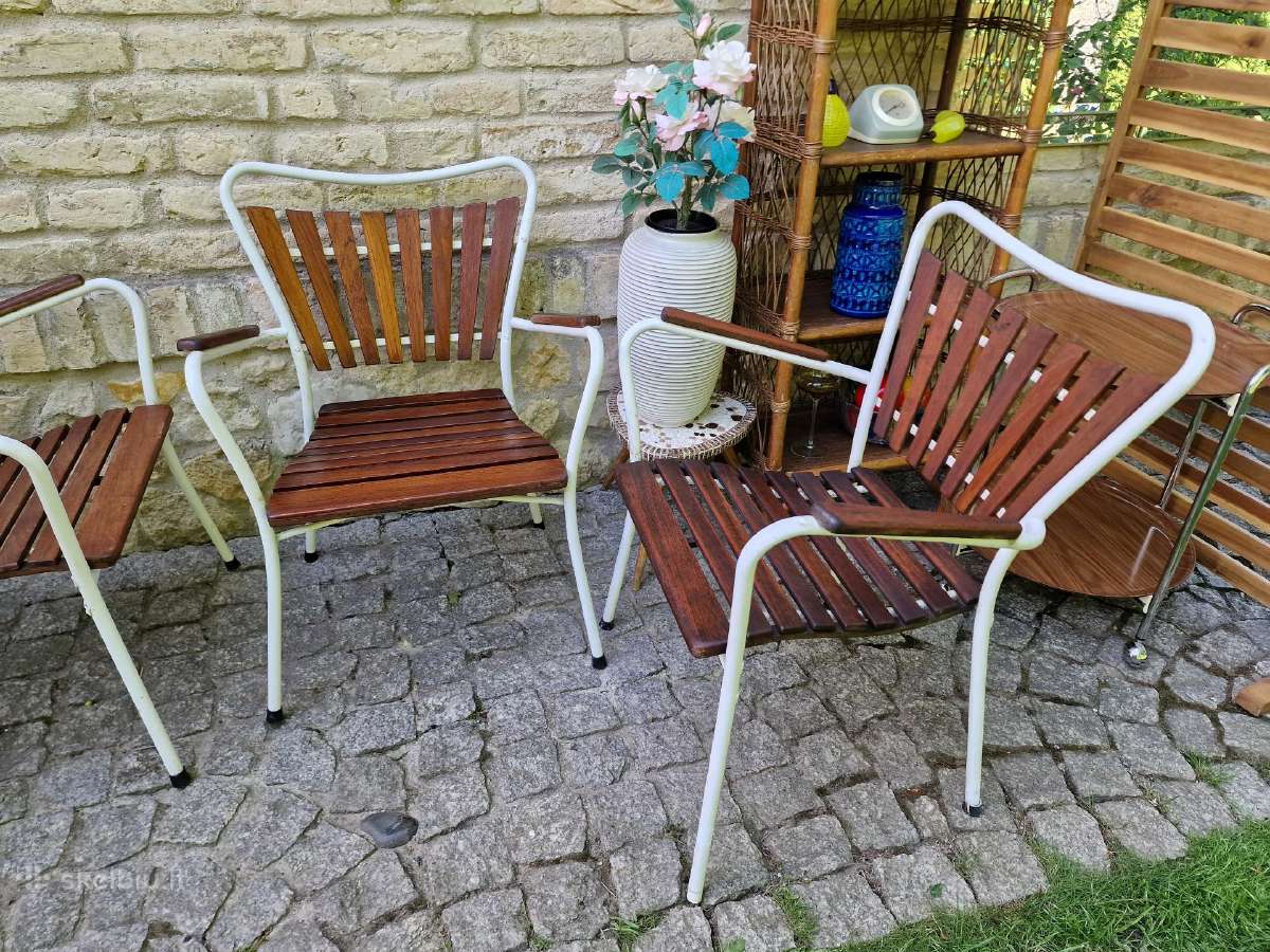 Vintažinės mid century tikmedžio terasos kėdės - nuotraukos Nr. 37