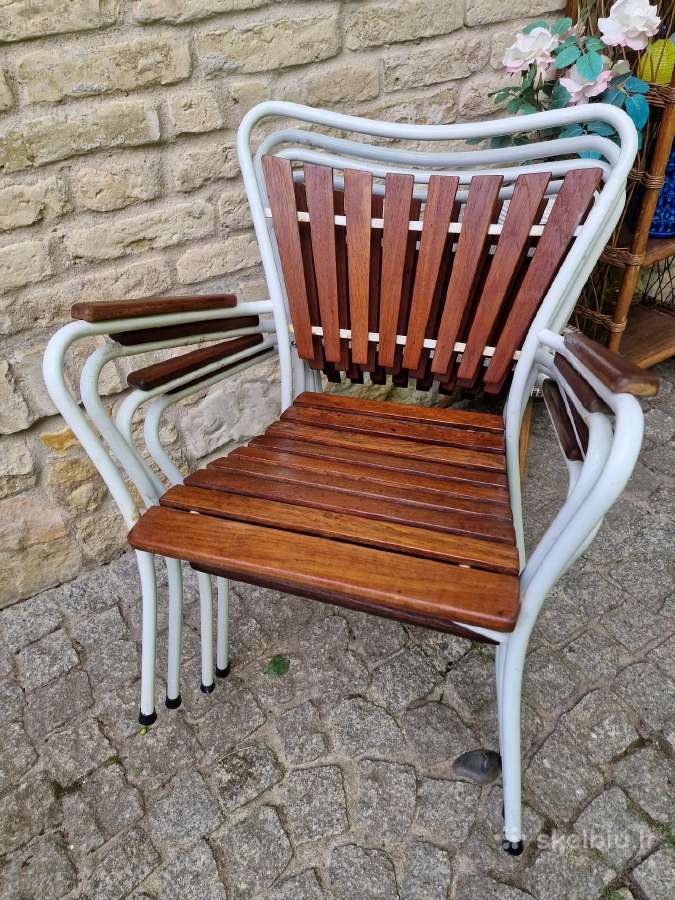 Vintažinės mid century tikmedžio terasos kėdės - nuotraukos Nr. 38