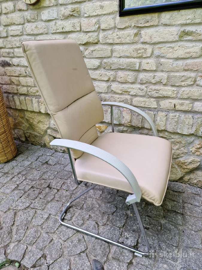 Vintažinė odinė Bauhaus st.darbo kėdė - nuotraukos Nr. 14