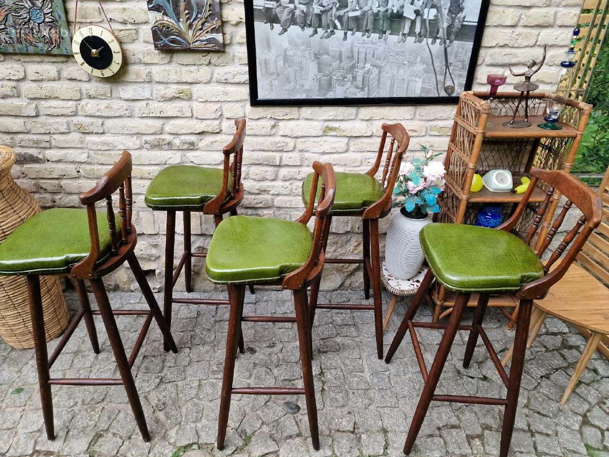 Vintažinės ąžuolinės baro kėdės - nuotraukos Nr. 3
