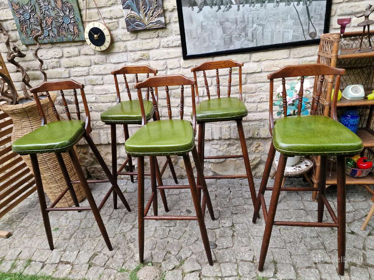 Vintažinės ąžuolinės baro kėdės - nuotraukos Nr. 11