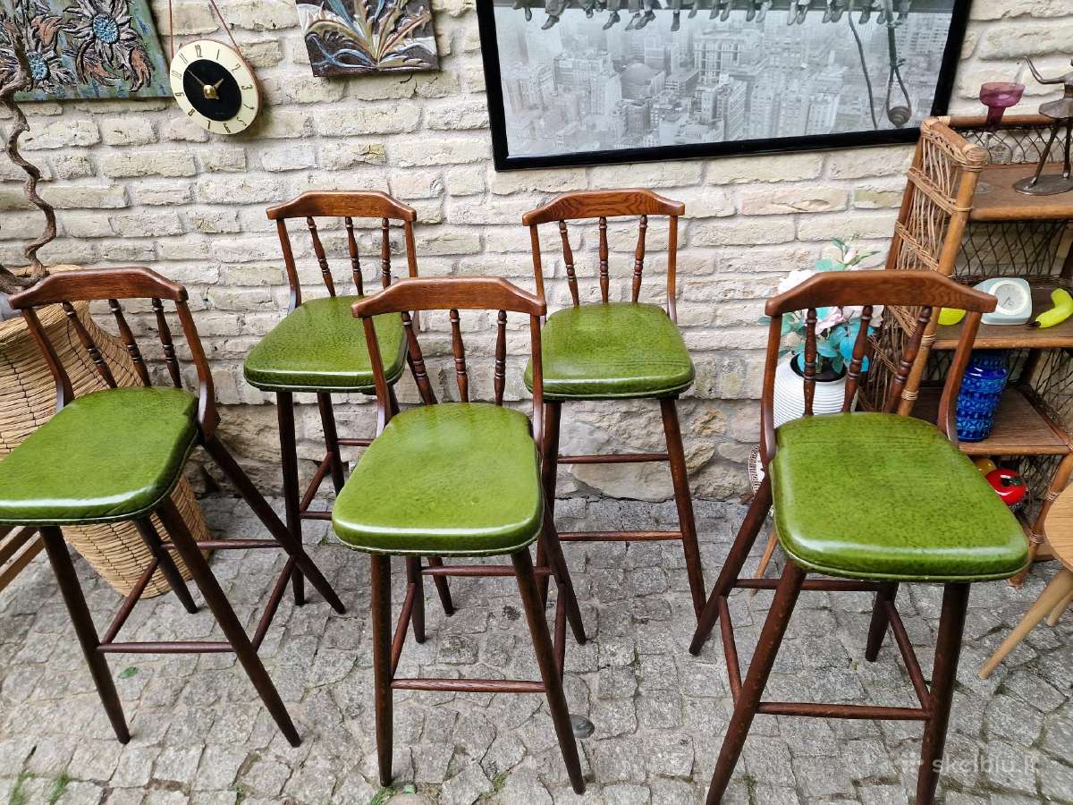 Vintažinės ąžuolinės baro kėdės - nuotraukos Nr. 12