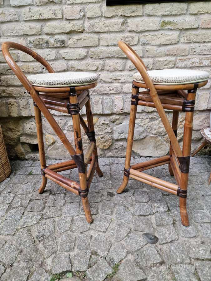 Vintažinės ratango baro kėdės - nuotraukos Nr. 3