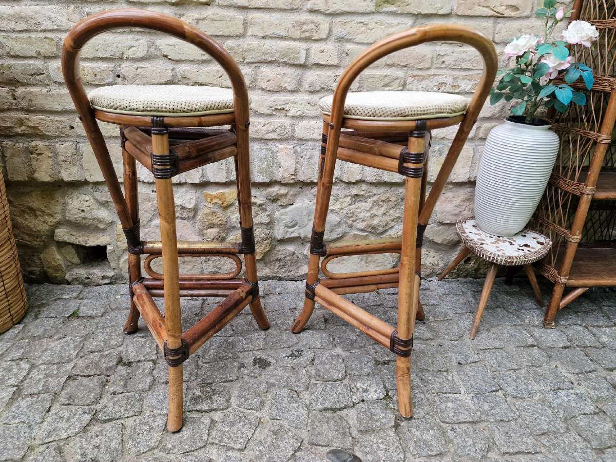 Vintažinės ratango baro kėdės - nuotraukos Nr. 4