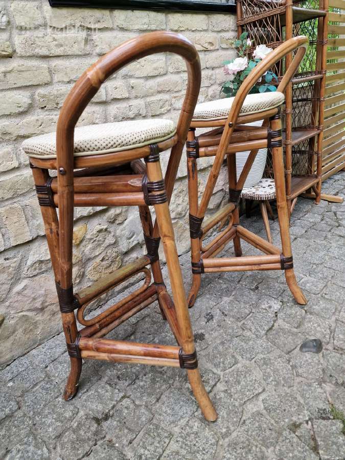 Vintažinės ratango baro kėdės - nuotraukos Nr. 5