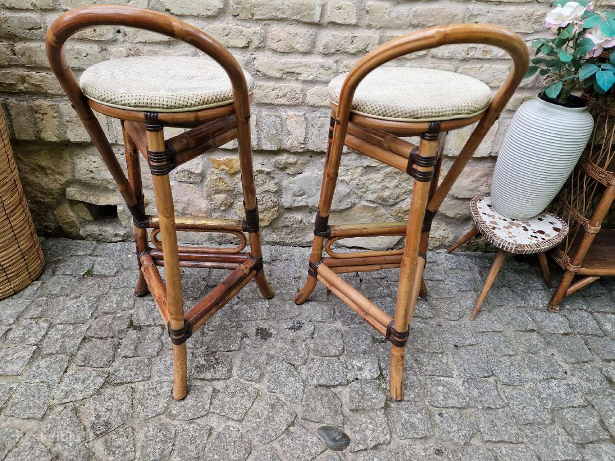Vintažinės ratango baro kėdės - nuotraukos Nr. 6