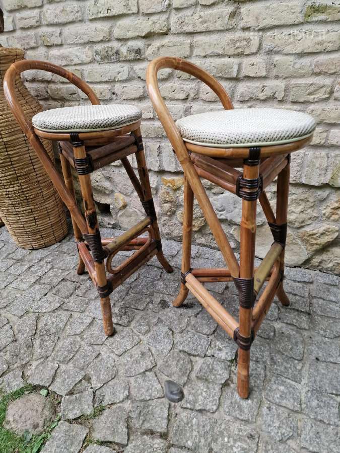 Vintažinės ratango baro kėdės - nuotraukos Nr. 9