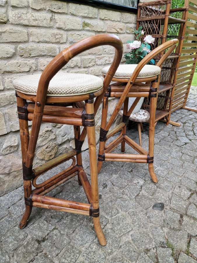 Vintažinės ratango baro kėdės - nuotraukos Nr. 10