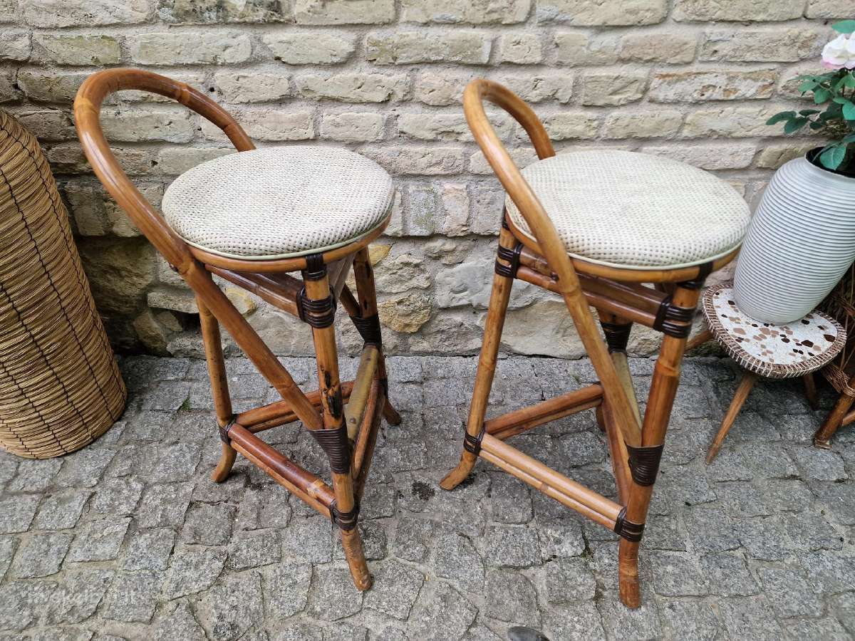 Vintažinės ratango baro kėdės - nuotraukos Nr. 11