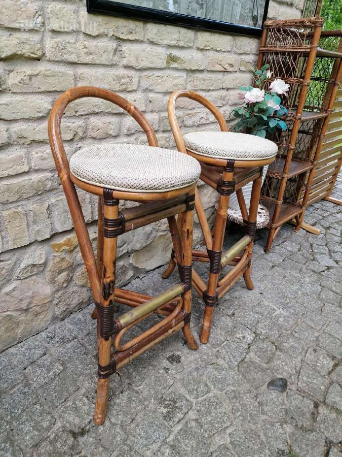 Vintažinės ratango baro kėdės - nuotraukos Nr. 13