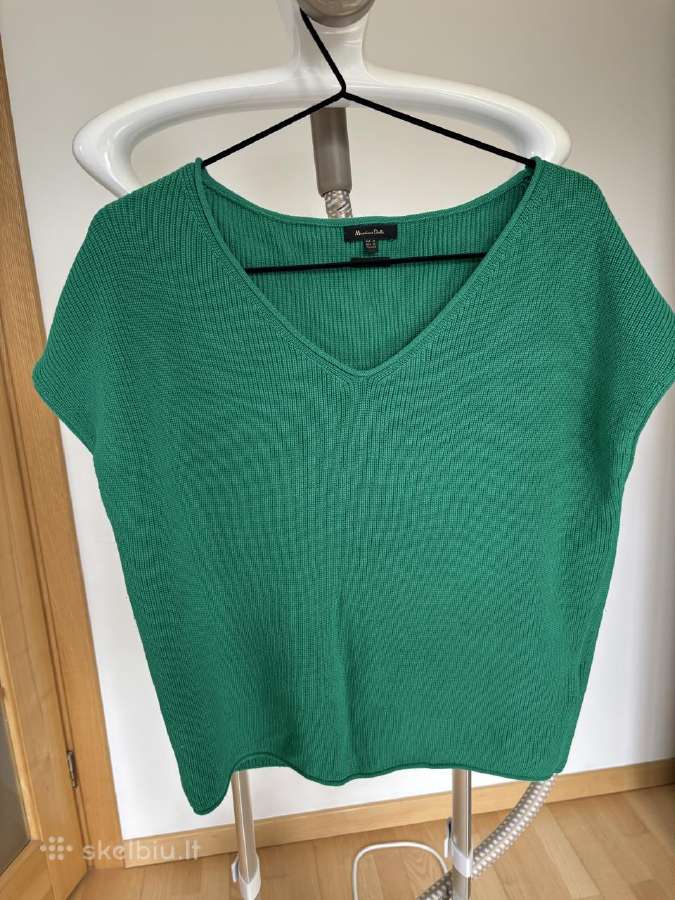 Medvilninis žalias Massimo Dutti megztinis, Xs - nuotraukos Nr. 2