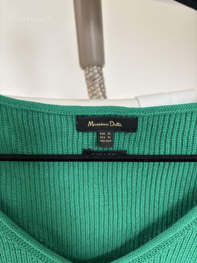 Medvilninis žalias Massimo Dutti megztinis, Xs - nuotraukos Nr. 3