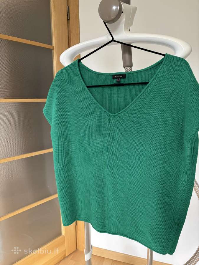 Medvilninis žalias Massimo Dutti megztinis, Xs - nuotraukos Nr. 4