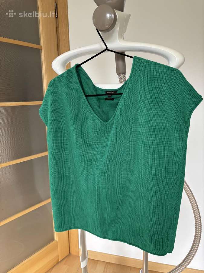 Medvilninis žalias Massimo Dutti megztinis, Xs - nuotraukos Nr. 5