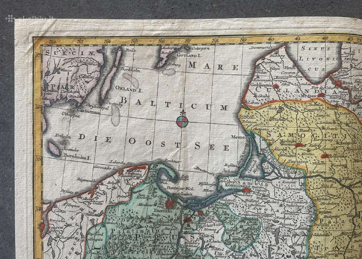 1773 metų originalus Atr žemėlapis - nuotraukos Nr. 4