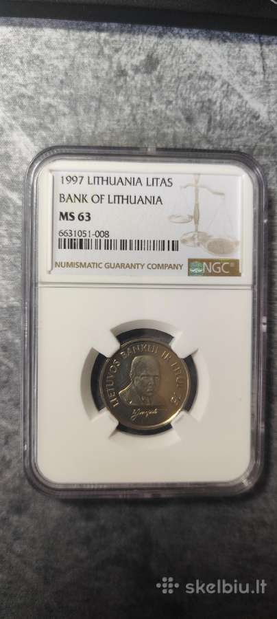 Ngc 1997 Jurgutis Ms63 1 litas