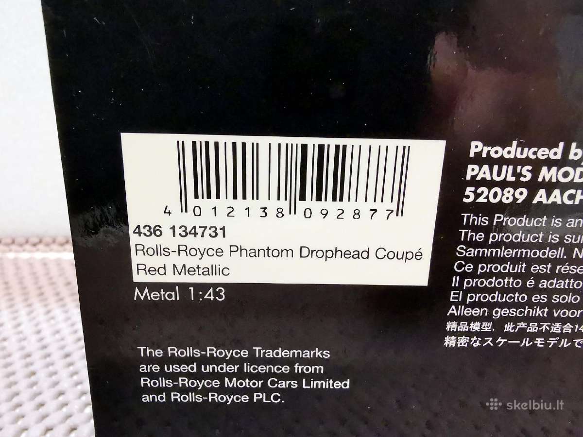 1:43 Angliškų (Rolls Royce) Automobilių Modeliai - nuotraukos Nr. 19