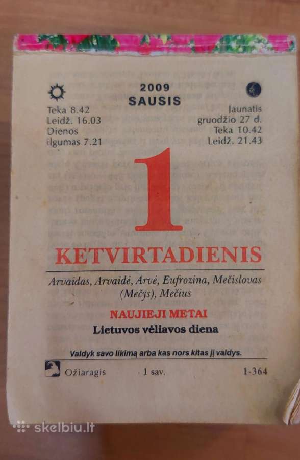 Seni kalendorių lapeliai - nuotraukos Nr. 11
