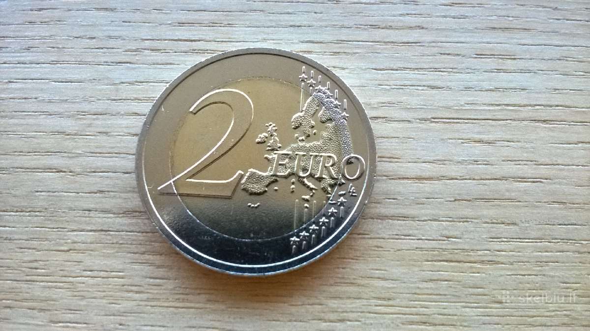 2 Eurai, eurų moneta, Latvija 2016 (karvė) - nuotraukos Nr. 2
