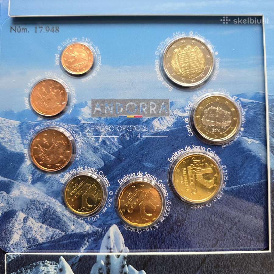 Andora 2014m oficialus eurų rinkinys Bu - nuotraukos Nr. 2