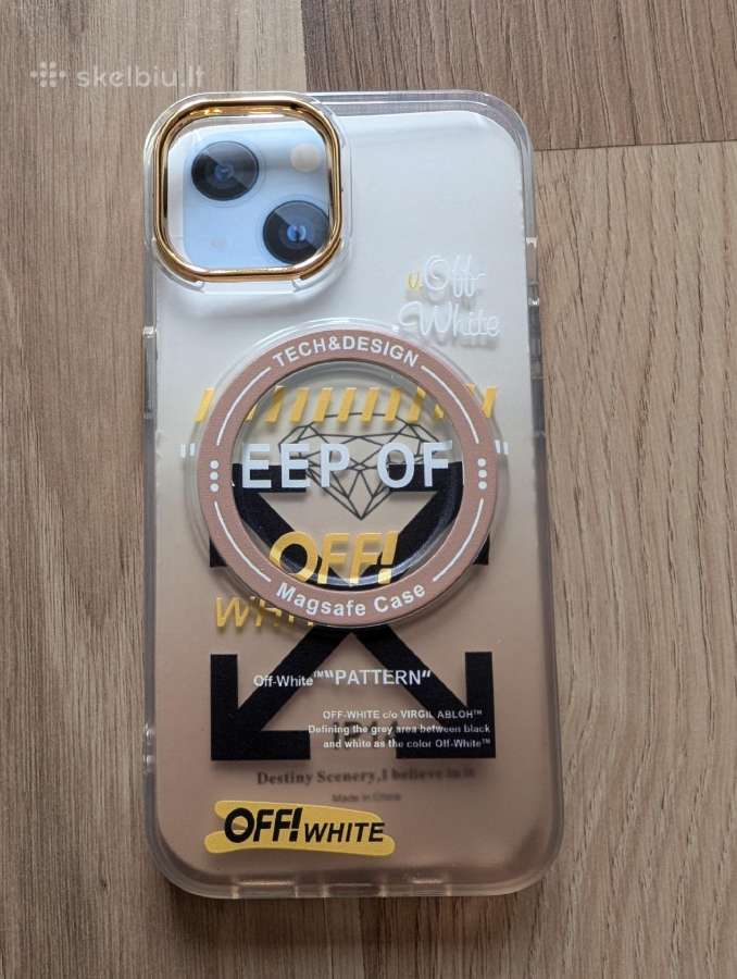 Naujas iPhone 14 off-white telefono dėkliukas
