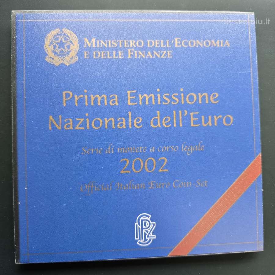 Italija 2002m oficialus Eurų rinkinys Unc