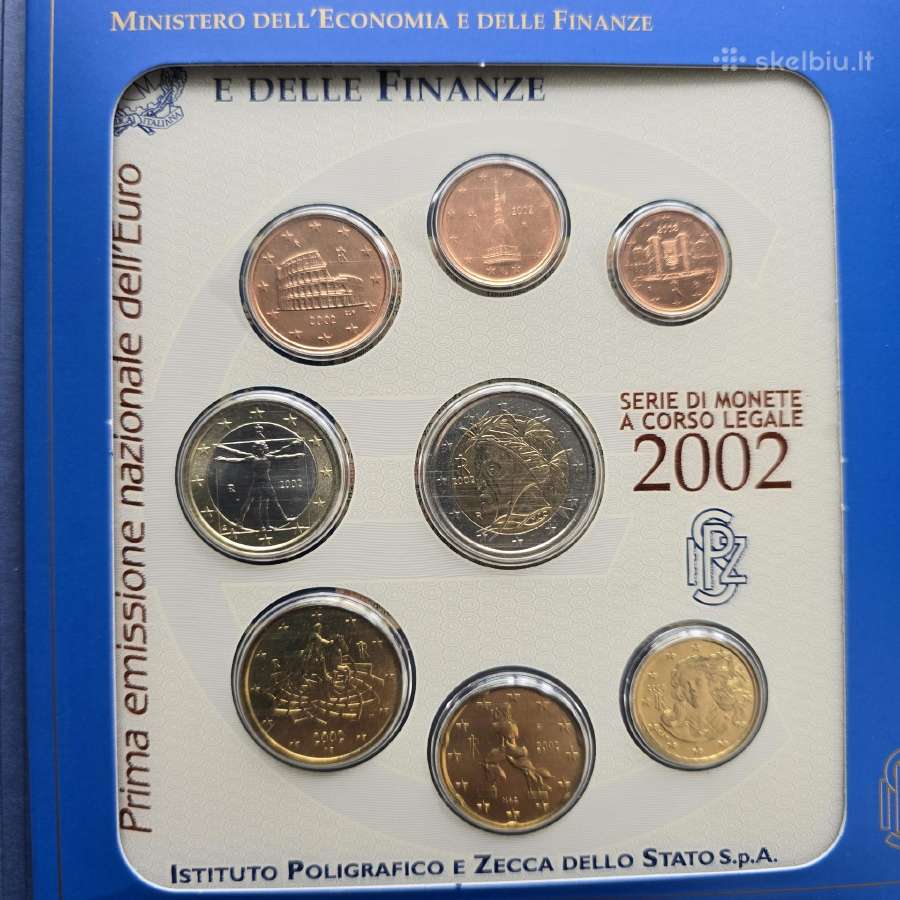 Italija 2002m oficialus Eurų rinkinys Unc - nuotraukos Nr. 2