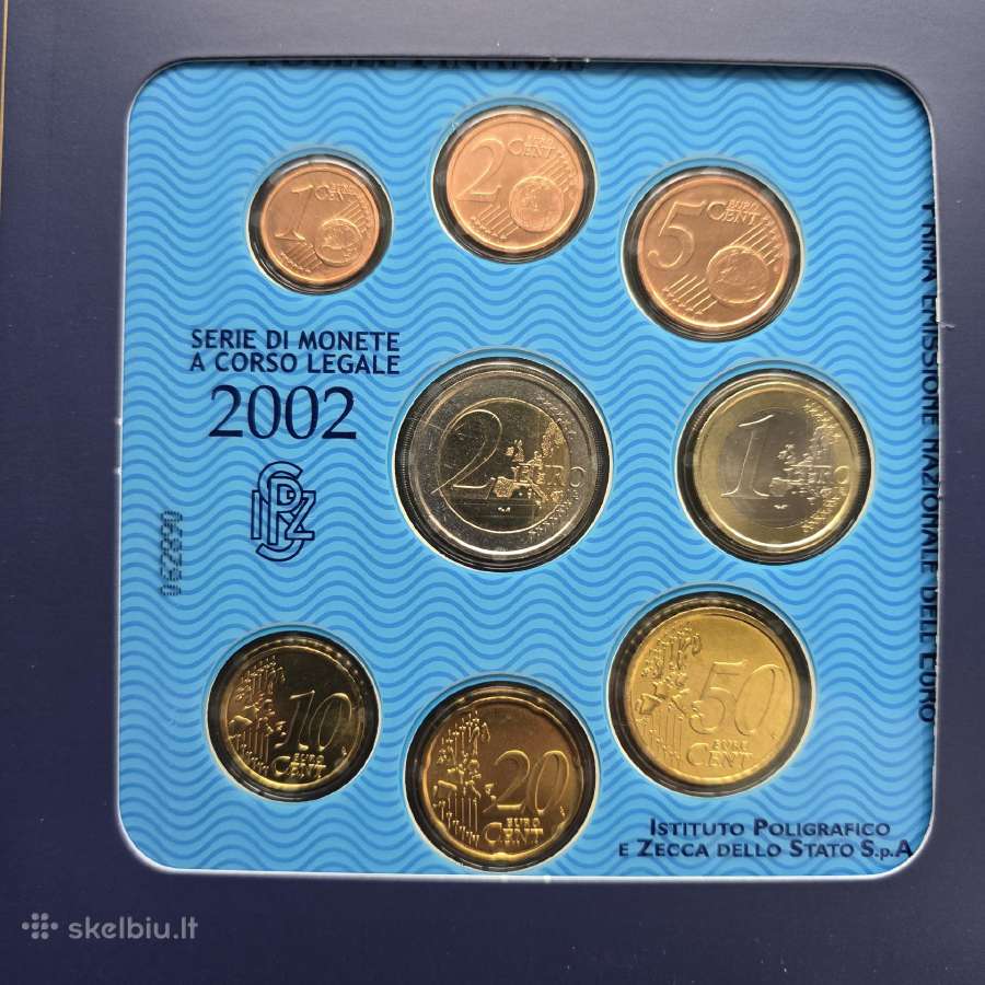 Italija 2002m oficialus Eurų rinkinys Unc - nuotraukos Nr. 3