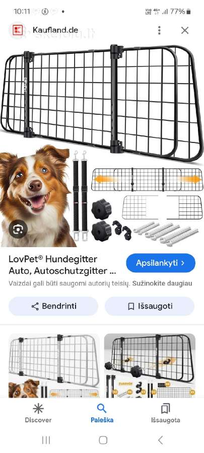 Mašininė apsauginė tvorelė šunims