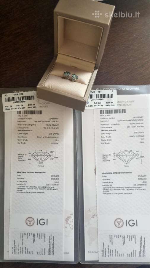 Aukso(14k) auskarai su 4.0ct briliantais - nuotraukos Nr. 3