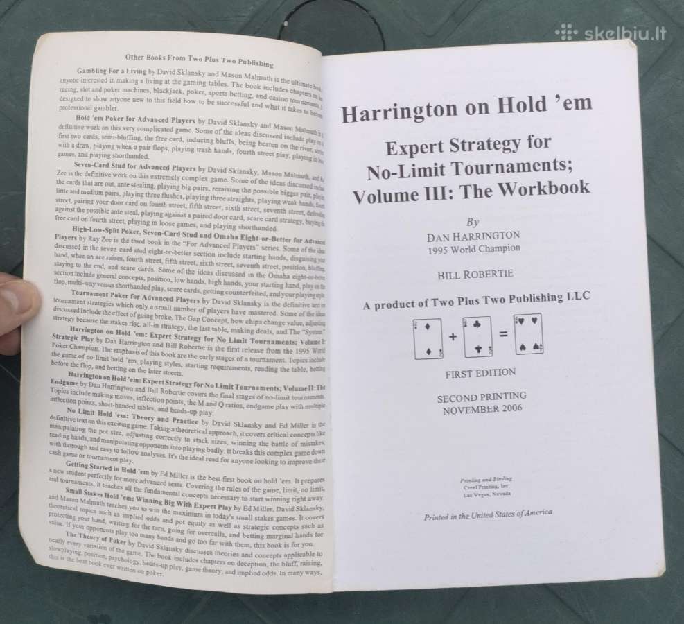Pokerio knyga Harrington on Hold em.volume 3 - nuotraukos Nr. 3