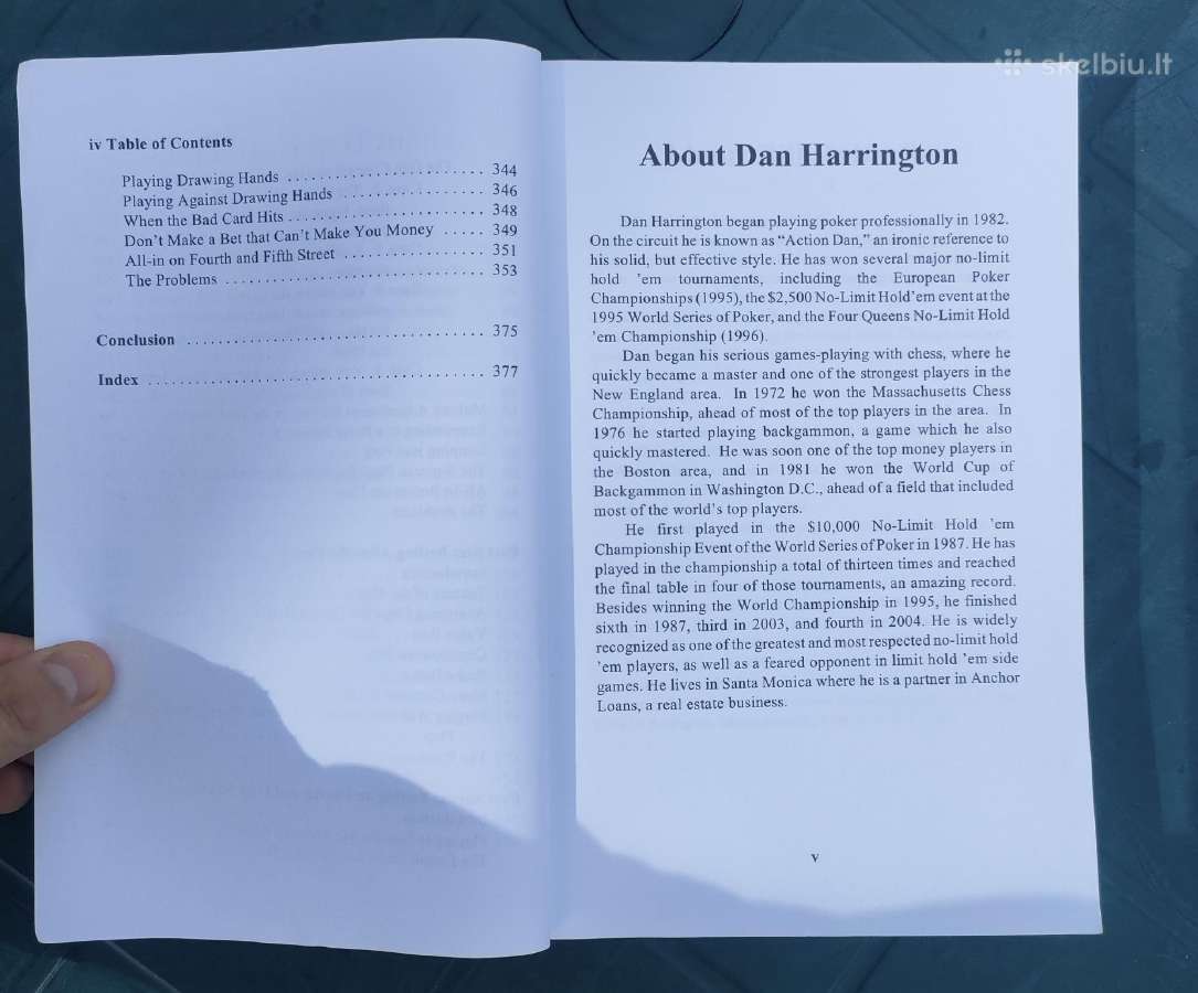 Pokerio knyga Harrington on Hold em . Volume 1 - nuotraukos Nr. 8
