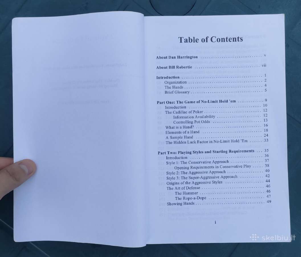 Pokerio knyga Harrington on Hold em . Volume 1 - nuotraukos Nr. 6