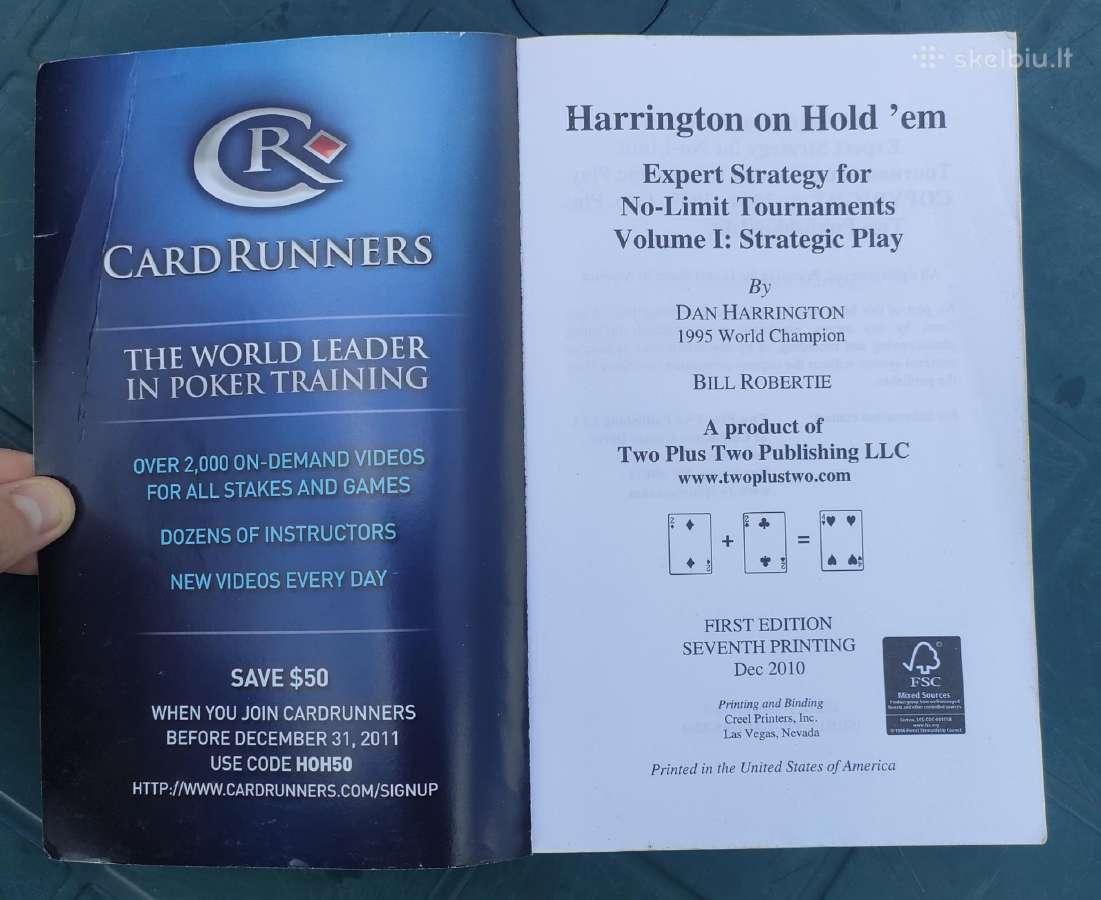 Pokerio knyga Harrington on Hold em . Volume 1 - nuotraukos Nr. 3
