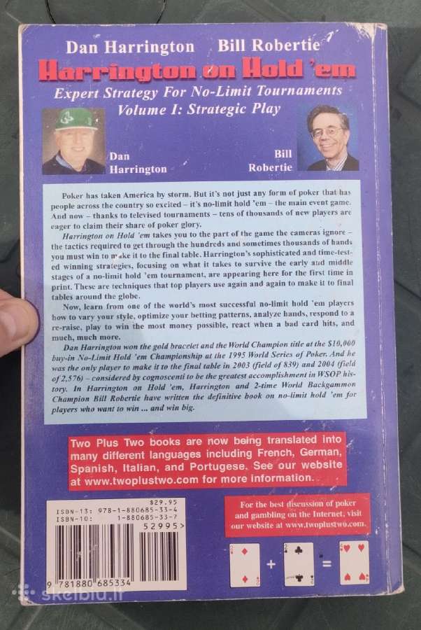 Pokerio knyga Harrington on Hold em . Volume 1 - nuotraukos Nr. 2