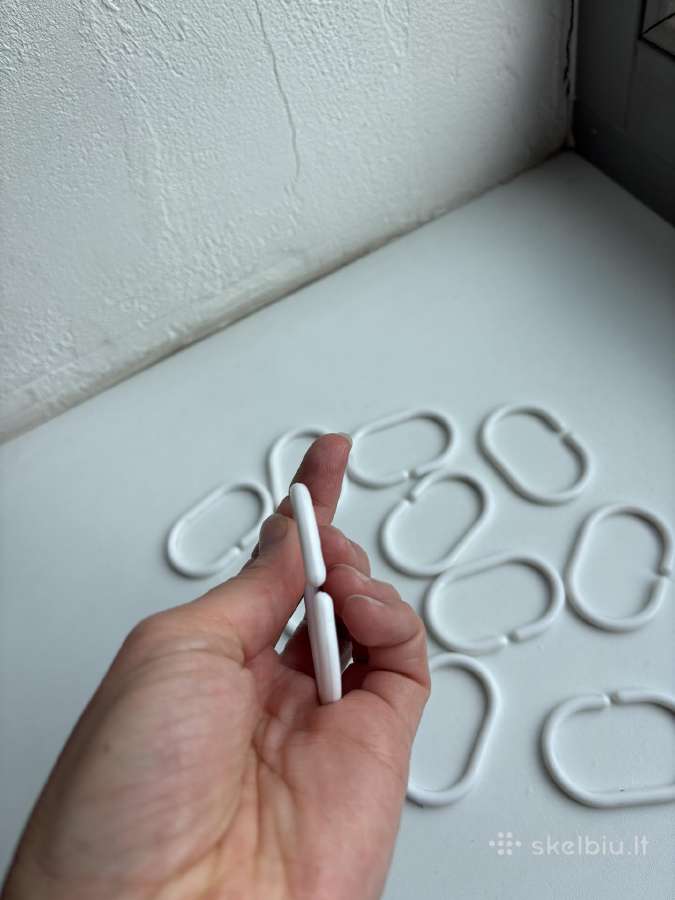 12 plastikinių užuolaidos kabliukų - nuotraukos Nr. 3