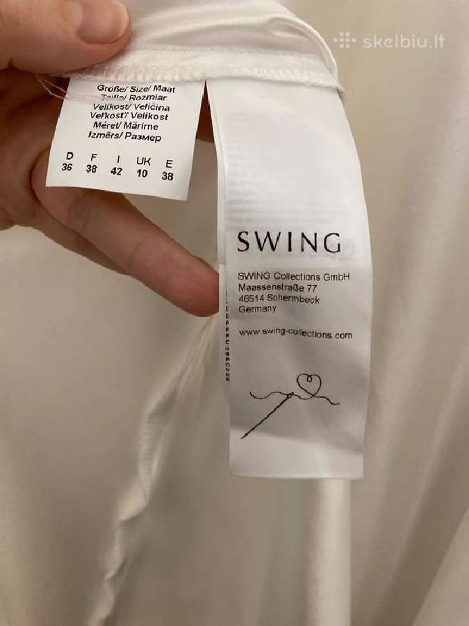 Balta šventinė Swing suknelė - nuotraukos Nr. 5