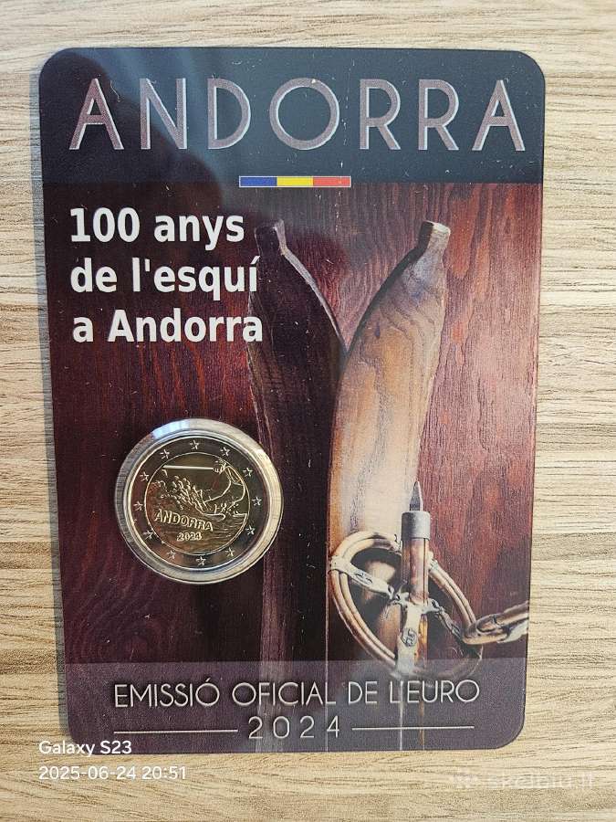 Andora 2 euro moneta 2024 Klanų slidinėjimas