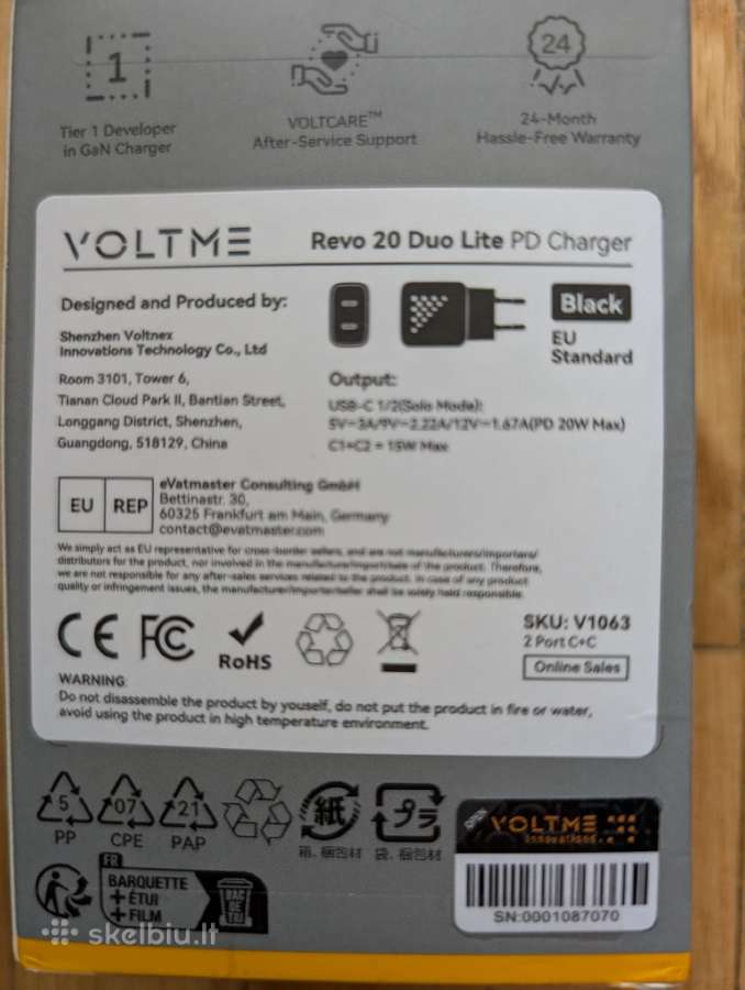 Naujas Voltme 20w įkroviklis usb-c - nuotraukos Nr. 2