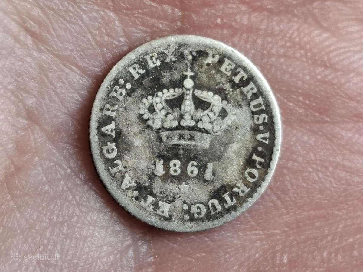 Portugalija 50 reis 1861 sidabras - nuotraukos Nr. 2