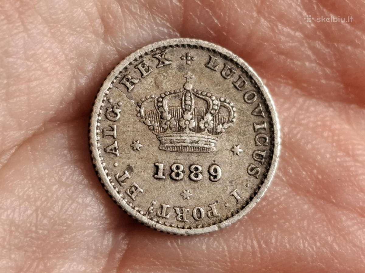 Portugalija 50 reis 1889 sidabras - nuotraukos Nr. 2