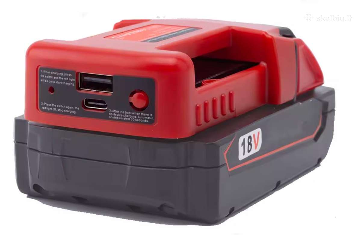 Powerbank adapteriai Bosch, Makita, Dewalt ir kt.