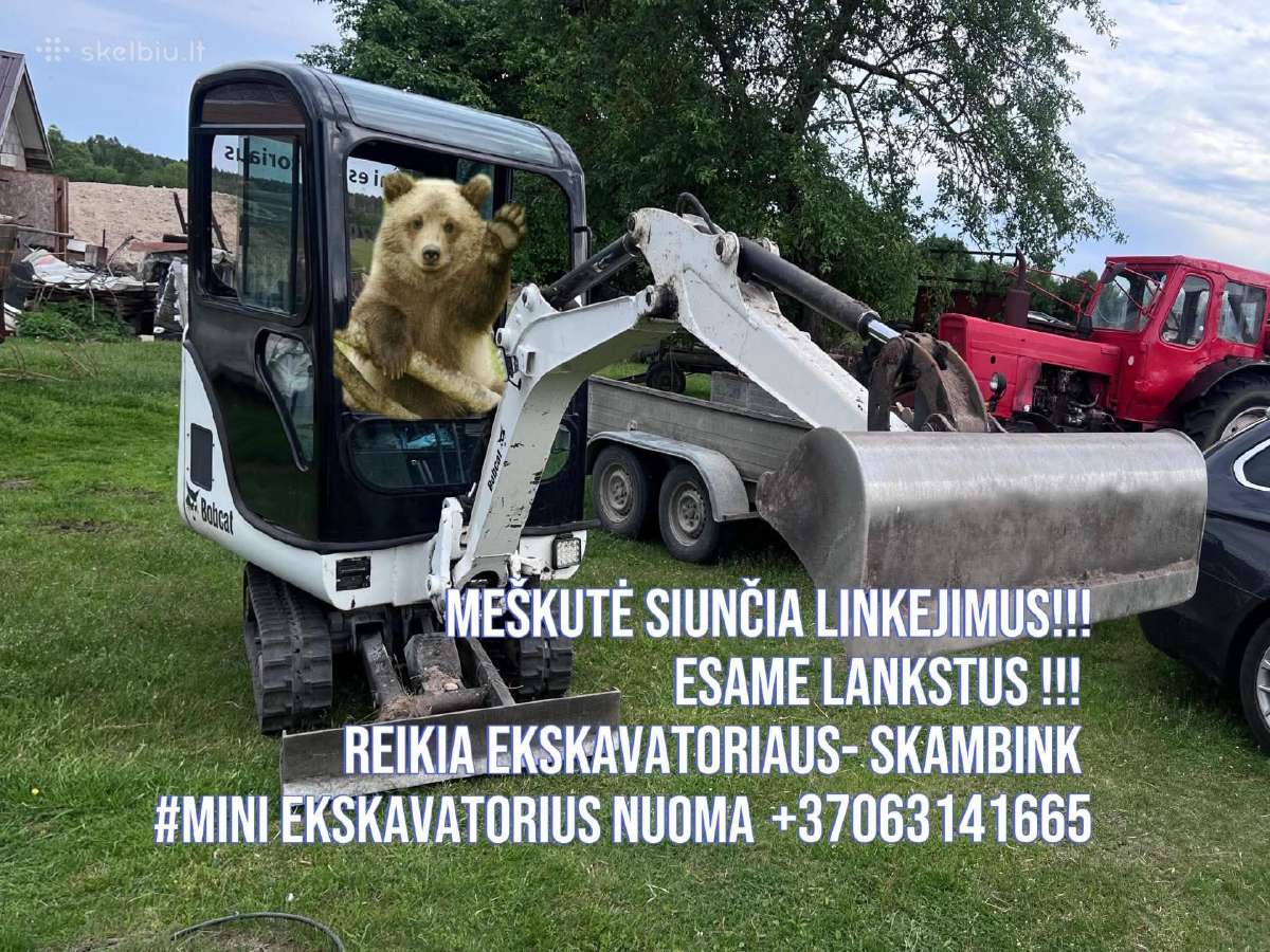 Mini ekskavatorius nuoma, mini krautuvo nuoma - nuotraukos Nr. 2