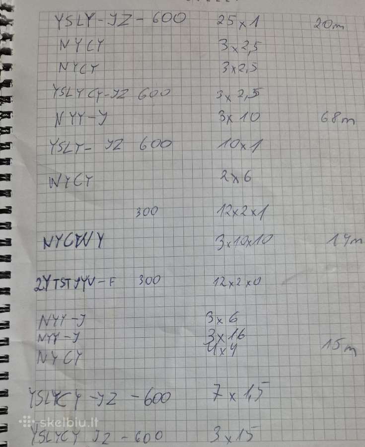 Elektos laidų likučiai