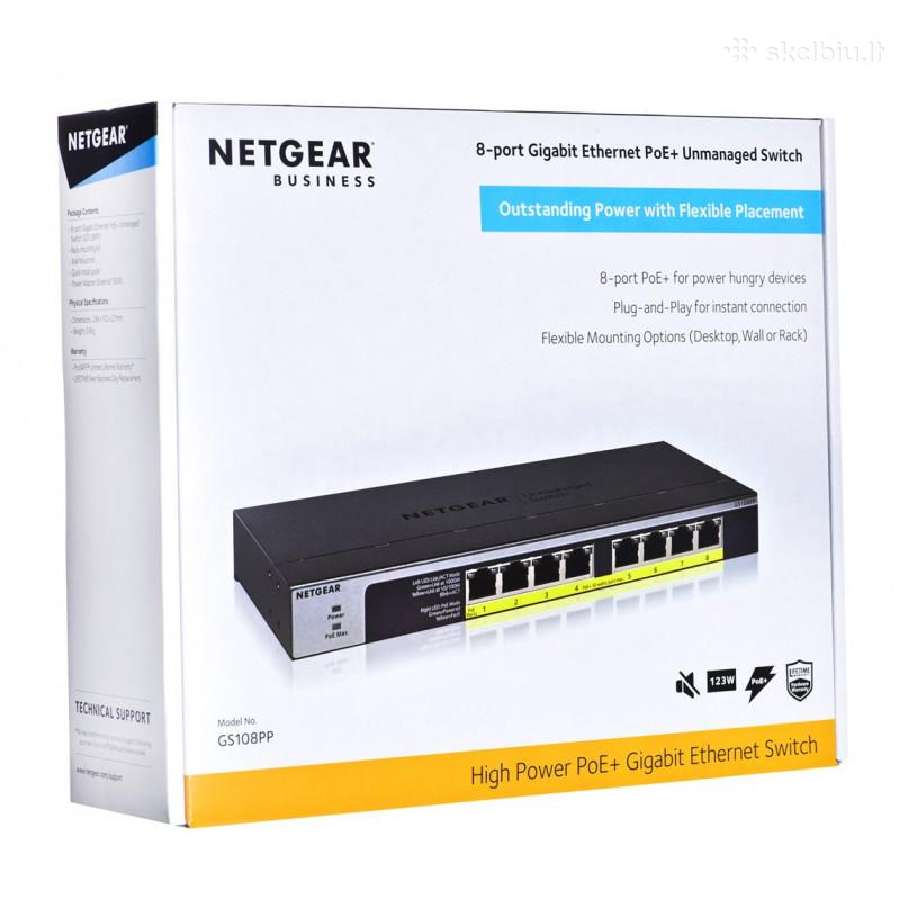 Netgear Gs108pp 8-port Gigabit Ethernet High-power