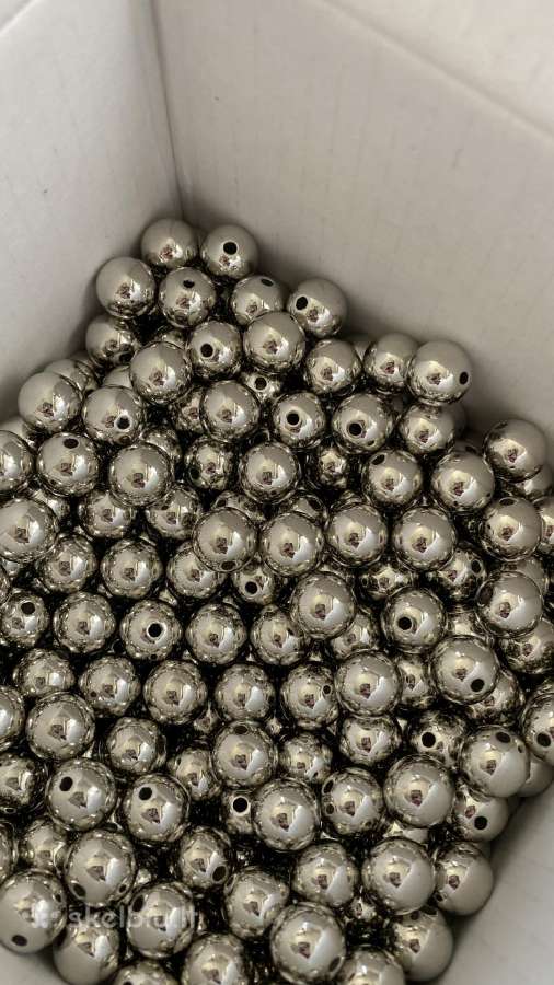 Nauji sidabro spalvos karoliukai 10mm 500 vnt - nuotraukos Nr. 5